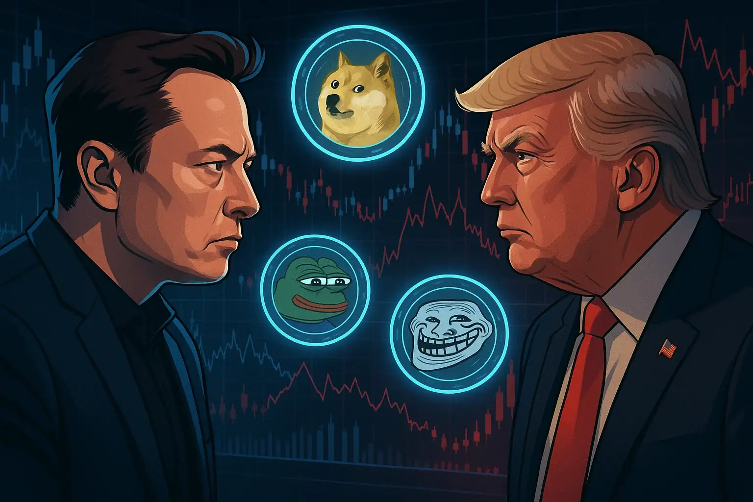 マスクがトランプに挑戦：暗号を破壊する新党