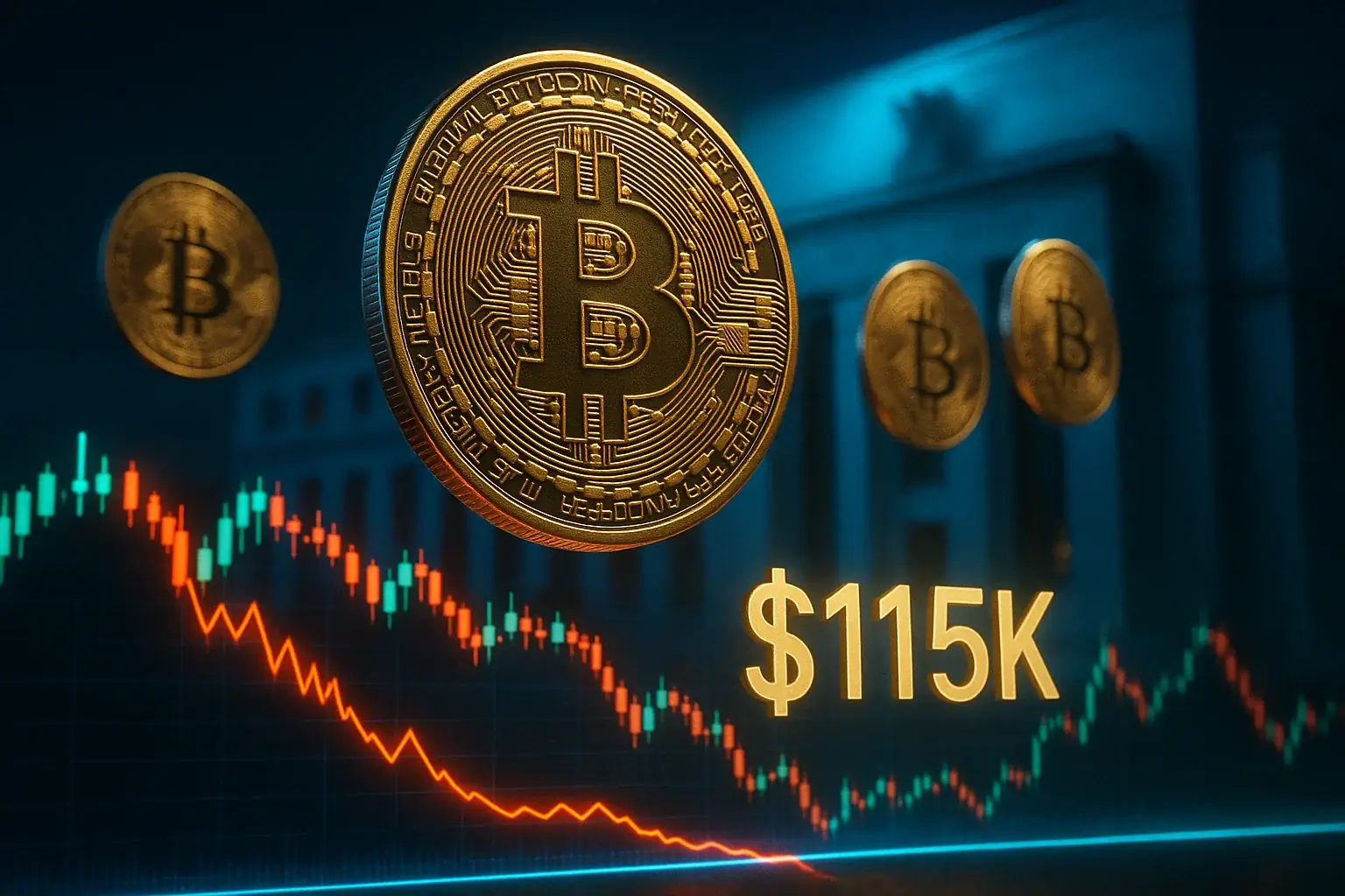 ビットコインに圧力：FRB後のボラティリティがBTCを重要なサポートに押し上げる