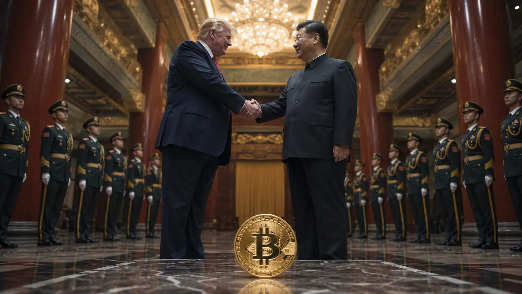 Image for article: Trump en Pekín con Musk y Jensen Huang: qué arriesga Bitcoin