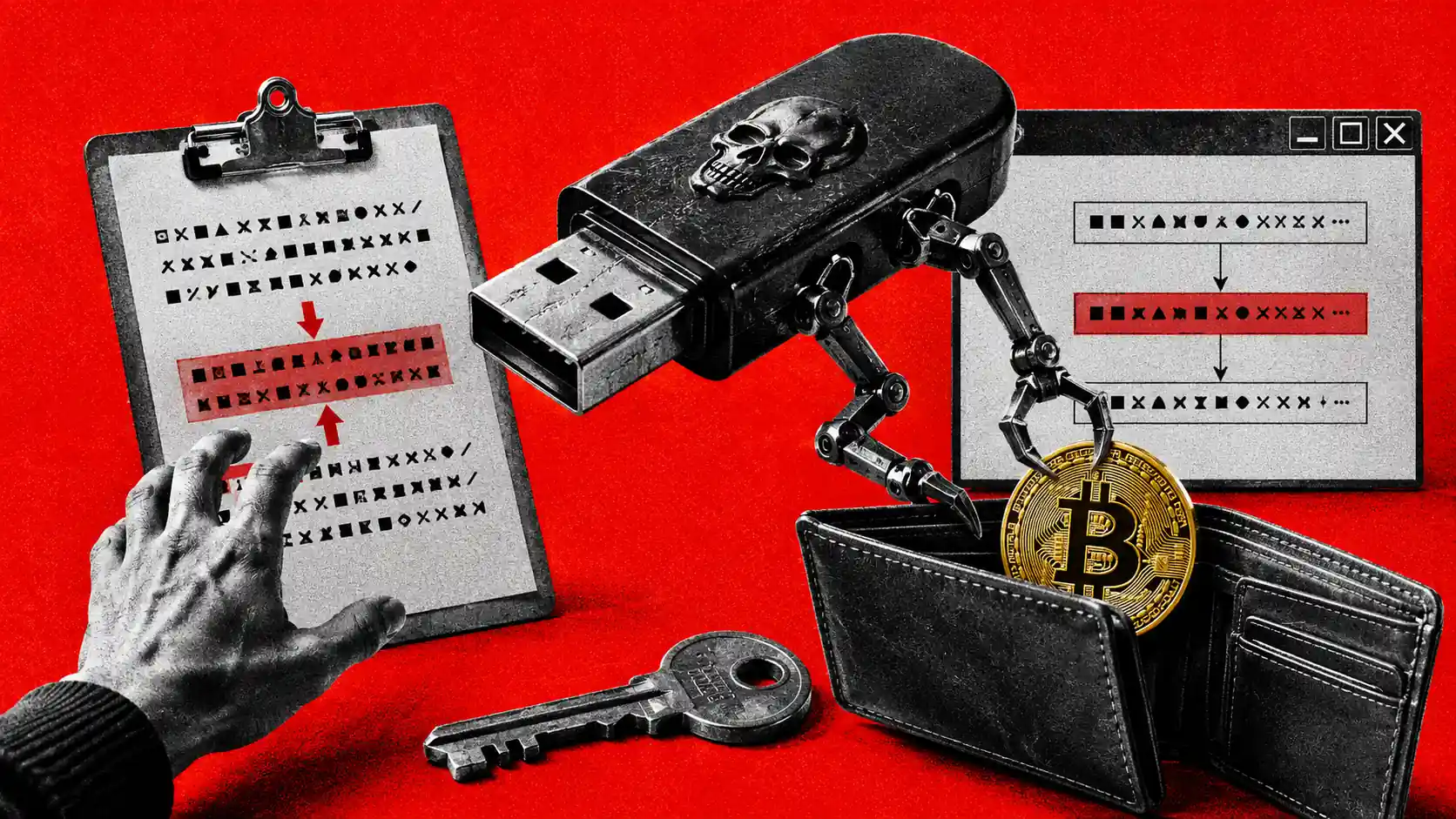 Image for article: Microsoft alerta: malware clipper roba wallets crypto desde USB